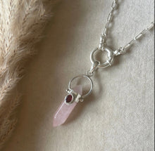 Load image into Gallery viewer, NEW The Eternal Rose &amp; Garnet Necklace on 18inch Belcher Chain
