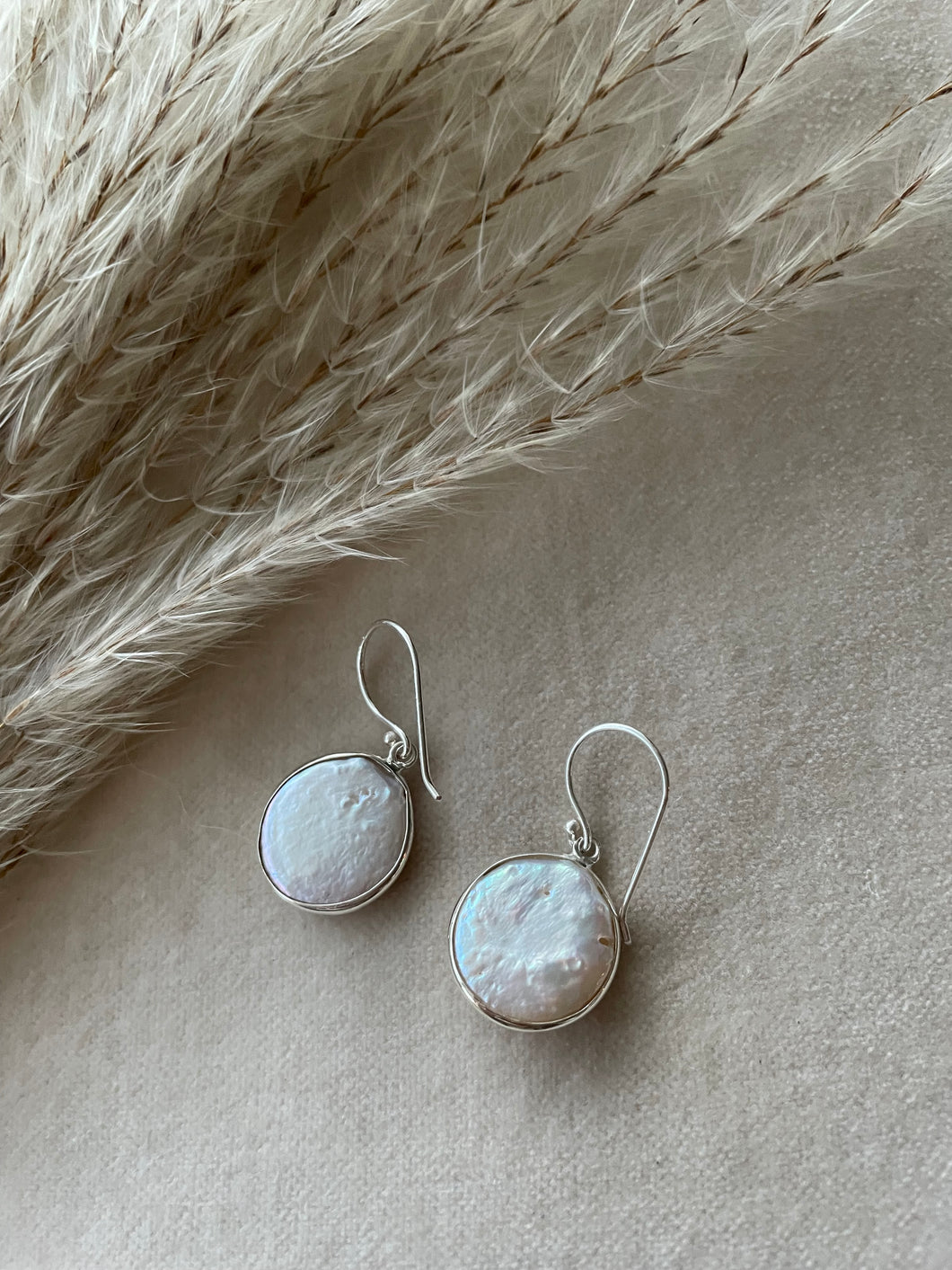 NEW The Mother of Pearl Disk Earrings