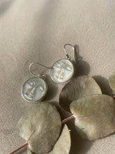 Load image into Gallery viewer, Moon Face Mother of Pearl Earrings.
