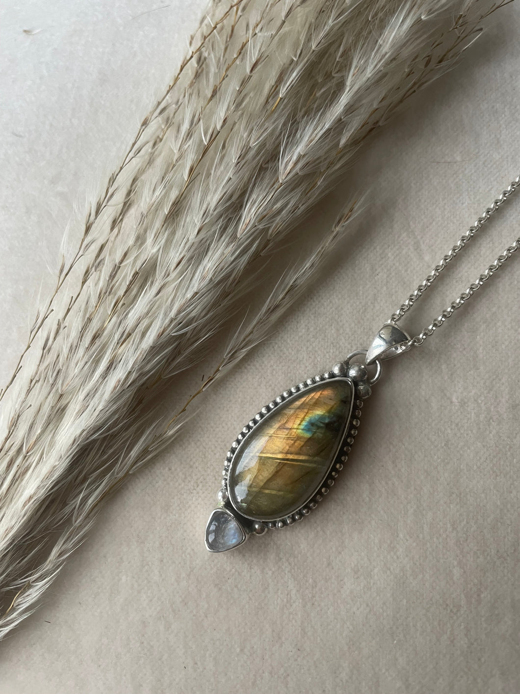 NEW The Flame Labradorite & Moonstone Necklace.