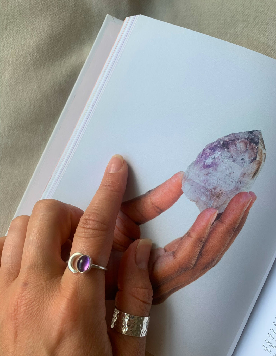 Amethyst Crescent Moon Ring