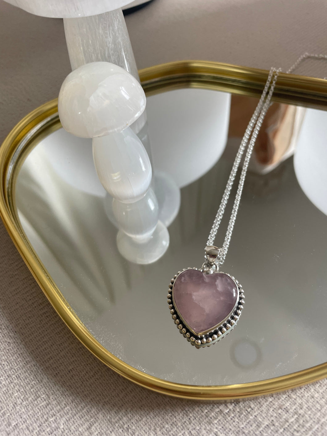 The Eternal Heart Rose Quartz Necklace