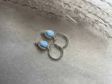 Load image into Gallery viewer, Larimar Drop Hoop Earrings
