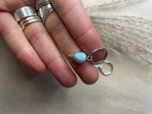 Load image into Gallery viewer, Larimar Drop Hoop Earrings
