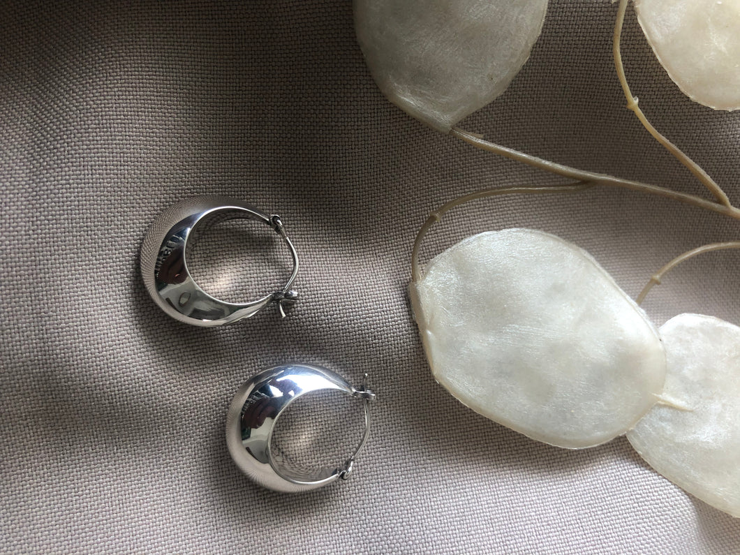 Sterling Silver Chunk Hoops